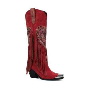 <span class=keywords><strong>Botas</strong></span> Vaqueras WETKISS 2026 <span class=keywords><strong>para</strong></span> San Valentín, <span class=keywords><strong>Botas</strong></span> Occidentales con Punta de Acero, Tacón <span class=keywords><strong>Grueso</strong></span>, Flecos Rojos, <span class=keywords><strong>Botas</strong></span> de Vaquera con Corazón de Diamantes de Imitación <span class=keywords><strong>para</strong></span> Mujer - Product Image 1