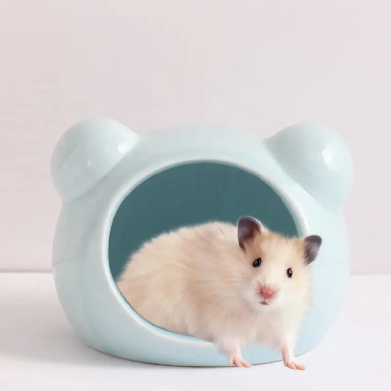 Ceramic Cute Dwarf Hamster Hide for Decoration-Small Animal Pet Habitats Cage for Mice Gerbils Squirrel Hedgehog