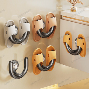 Bathroom Suction Cup Slipper Rack Wall Mounted No Drill Durable Storage Hook For Shoes - Product Image 2