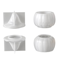 Moule en silicone Halloween : Chapeau de sorcière, citrouille, crâne – Outil de bricolage pour la fabrication de bougies, de gypse et de résine