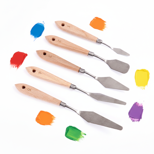 ชุดมีดปาดสีสแตนเลส FOSKA 5 ชิ้น สำหรับ<span class=keywords><strong>งาน</strong></span>เพ้นท์อะคริลิ<span class=keywords><strong>ค</strong></span>และสีน้ำมัน พร้อ<span class=keywords><strong>ม</strong></span>ด้ามไม้ สำหรับศิลปิน - Product Image 1