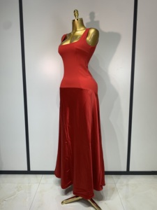 Abito Lungo Aderente <span class=keywords><strong>Rosso</strong></span> Sexy da Donna, Vestito <span class=keywords><strong>di</strong></span> Lusso per Feste <span class=keywords><strong>di</strong></span> Compleanno, Serate ed Eventi Nuziali, Design Elegante e Minimalista - Product Image 2