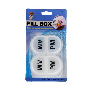 Mini boîte à pilules transparente AM/PM, étui de rangement portable pour médicaments, distributeur de pilules à couvercle rabattable pour les voyages - Product Image 3