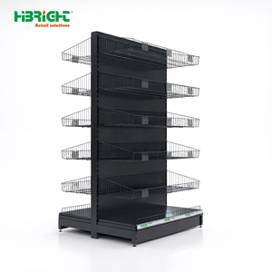 Certified Customized Industrial Look Store Racks Cost-Effective Modern Durable Wire <b>Basket</b> Shelving - Product Image 1