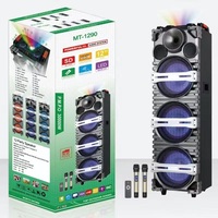 Enceinte portable de 12 pouces pour DJ en extérieur, 120W, avec microphone sans fil