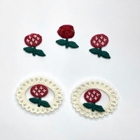 Patchs en tissu mignons, fleurs brodées, patchs décoratifs DIY, appliques, fleurs en coton polyester tricoté, accessoires pour enfants