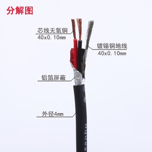 Câble audio Jinsanhu, diamètre 4 mm, cuivre sans oxygène, blindé, connecteur XLR pour microphone, JM008 - Product Image 1