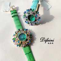 OEM Montre À Quartz Femmes Mode Montre En Cuir Robe De Luxe Dames Zircone Strass Montres À La Main-Réglage Zircon Étanche