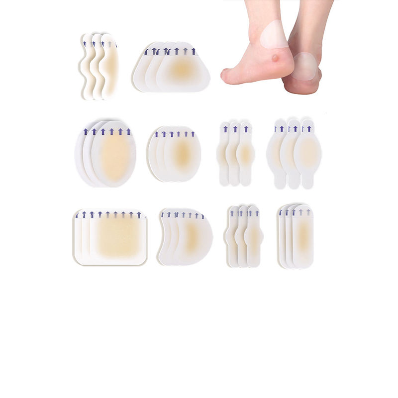 Sports Comfort Adhesive Blister Pads Foot Patches Hydrocolloid Heel Liner Pain Relief Plaster Gel Heel Protector Shoes Insoles