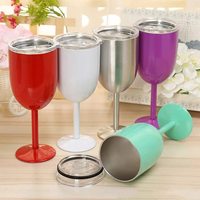 Gobelet à vin isotherme en acier inoxydable double paroi, 10 oz, moderne, fait main, personnalisable avec logo par sublimation