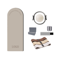 Kit d'accessoires de Pilates unisexe avec logo personnalisé, Bande de résistance en tissu couleur thé au lait, Cercle magique, Bloc de yoga, Anneau de Pilates