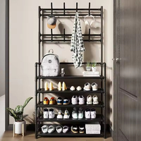 Meilleures ventes 2024 : Organisateur de rangement à chaussures pliable et empilable en métal pour salon, avec crochets de suspension