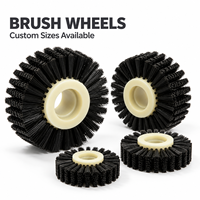 Brosse industrielle à roulettes, couleur et taille personnalisées, avec trou central, pour les applications de nettoyage des surfaces de machines