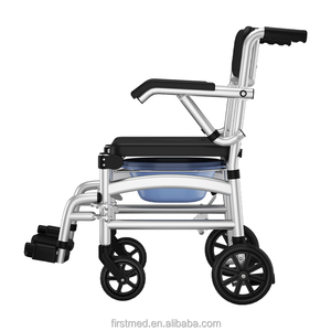 Chaise de toilette mobile à 4 roues, chaise de douche pour lit et toilettes, pour soins à domicile - Product Image 2