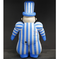 Costume de mascotte de clown à grosse moustache pour adulte, gonflable, bleu, design personnalisé, unisexe, pour promotion de carnaval