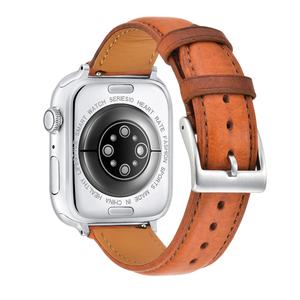 Bracelet de montre intelligente en cuir italien fait main de haute qualité, souple, respirant, bracelet sport, fermoir magnétique milanais 20 mm, argent, unisexe - Product Image 4