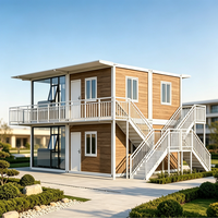 Maison conteneur modulaire préfabriquée de 40 pieds, conteneurs préfabriqués en kit, logement pour travailleurs, aspect bois
