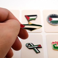 Ensemble d'épingles en émail électroplaqué gravées modernes avec carte du drapeau palestinien, badges personnalisés avec l'emblème national palestinien pour sacs et vêtements