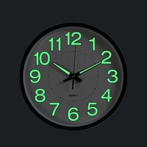 12 Inch Luminous Wall <b>Clock</b> Silent Quartz Analog Round <b>Battery</b> Powered Timepiece for Living Room Bedroom - Product Image 1