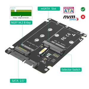100% Compatibility M.2 SSD to 2.5 Inch SATA <b>Enclosure</b> Adapter NGFF B&M Key SATA 3.0 70mm 100mm Converter with <b>Plastic</b> Case - Product Image 2