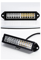 Auto-Kühlergrill LED-Notfall-Stroboskoplichtleiste Zweifarbiges Seitenmarkierungs-Warnlicht Signallampe Gefahrenlicht mit Synchronkabel