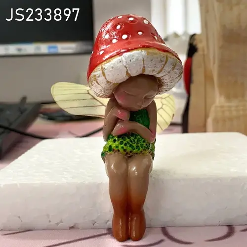 Statue de champignon en résine pour enfant, décoration de maison, taille réelle, Sculpture de champignon mignonne