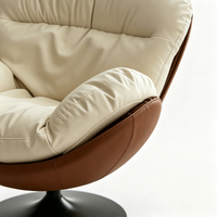 Fauteuil inclinable pivotant Tenghang en forme de coquille d'œuf, canapé individuel, fauteuil inclinable relaxant avec base en métal pour salon, chambre, balcon, meubles de maison