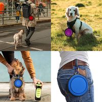 Bol pliable 3-en-1 personnalisé et élégant pour nourriture et eau pour chat et chien, bol pliable en silicone pour animaux de compagnie pour les voyages en plein air