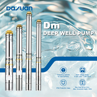 DAYUAN Pompe submersible pour puits profond en acier inoxydable de 3 pouces, 220V 50Hz avec boîtier de commande