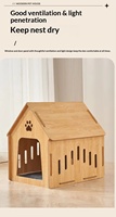 Rumah Hewan Peliharaan Kayu Modern Elegan dengan Kancing Penutup, Tahan Lama & Mudah Dibersihkan, Pola Solid untuk Hewan Peliharaan Kecil di Ruang Tamu