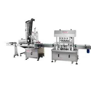 High speed automatic 8 pairs wheel rotation straight linear capping machine with elevating lid feeder /sorter