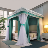 Moustiquaire de lit escamotable pour adultes, usage domestique estival, 1.8m, 1.5m, 2m, avec rideau de lit à 3 portes en dentelle, style Palais Princesse