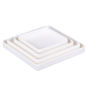 Trendy Mountain-Style Hot Pot <b>Plate</b>: White Square Box with Litsea Root Beef, <b>Melamine</b> Creative Stackable Grill <b>Plate</b> - Product Image 5
