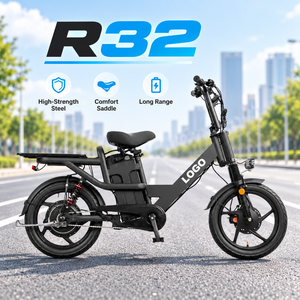R32 Budget Delivery E-Bike with Rear Rack 48V32Ah Battery 18x2.5 <b>Puncture</b> <b>Proof</b> <b>Tire</b> OEM ODM Custom Logo Cargo Electric Bike - Product Image 1
