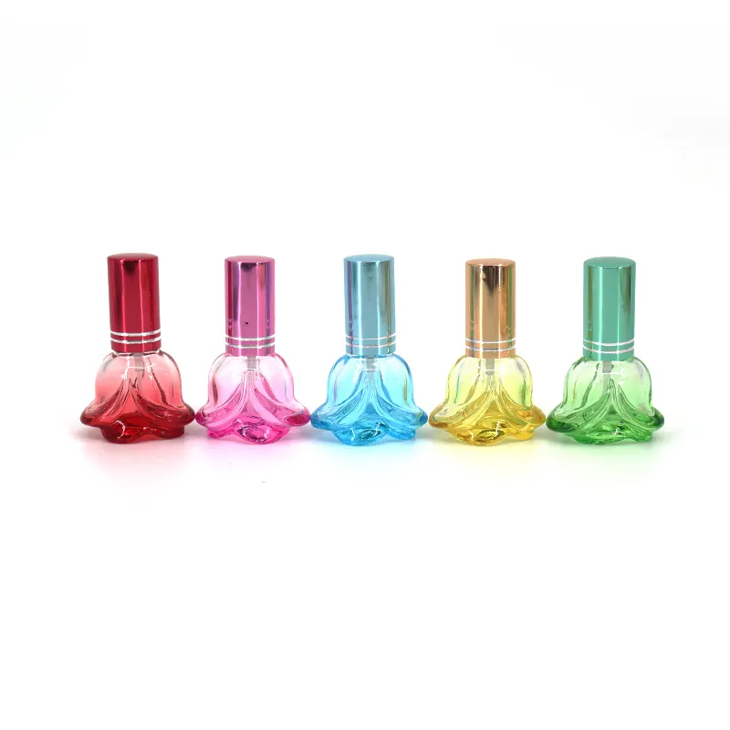 Luxury Mini 5ml Screw Bottleneck Empty Travel Portable Parfum Bottle Clear Color Flower Shape Glass Perfume Bottlewith Sprayer