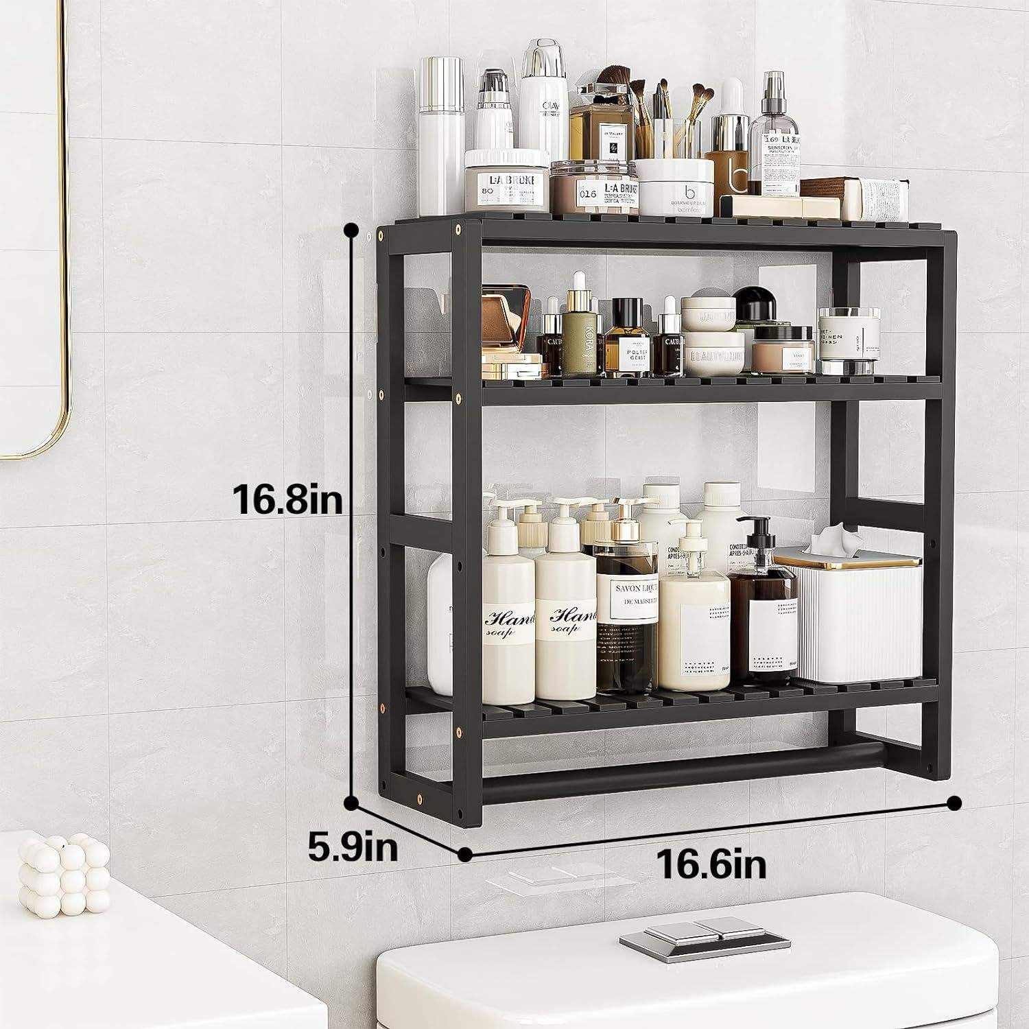 Wall-Mounted Rack Black (Small Size 42*15*43)