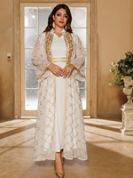 Nouvel ensemble de robes Abaya pour femmes musulmanes, 2 pièces, broderie, cardigan, robe longue, Ramadan, Maroc, Dubaï, Abayas, Kaftan, Vestidos