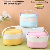 Sac de toilette étanche à séparation sec-humide, en silicone, anti-moisissure, antibactérien, style pochette, à bandoulière ; Sac pliable