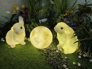 Lampe décorative de jardin LED IP65 personnalisée, grande lampe en résine transparente 3D en forme de lapin pour espaces extérieurs, Ramadan - Product Image 1