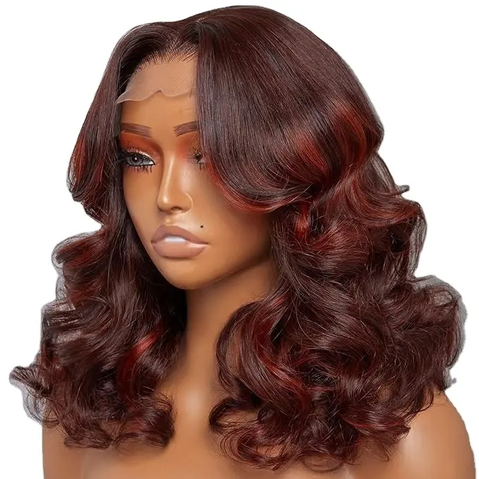 HAVEN HAIR 12 Inc perruque afro courte 5x5 perruques sans colle cheveux humains cheveux synthétiques décolorés pré-plumés