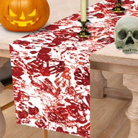 Nouvelle nappe décorative d'Halloween en tissu, chemin de table sanglant, set de table effrayant pour le camping en plein air et la décoration de fête