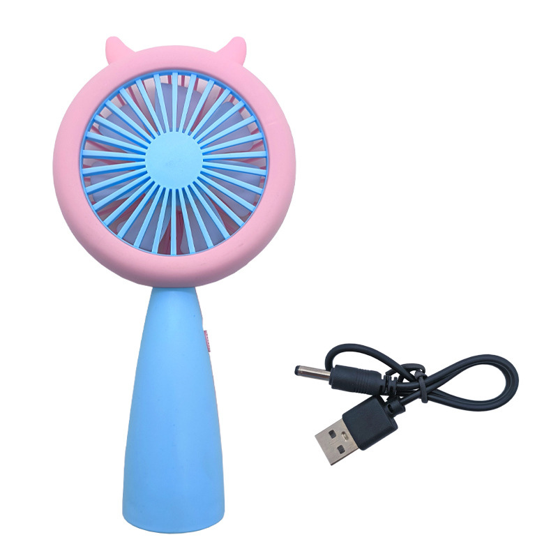 blue LED light mini fan
