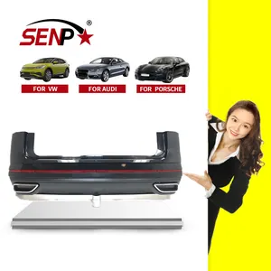 SENP bumper belakang otomatis Body mobil Kit untuk 2020 2021 2022 2023 Volkswagen Atlas (Pearl Black) #64 auto aksesoris bagian