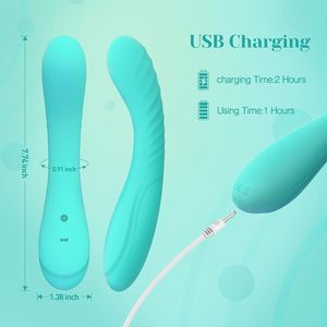 Mạnh mẽ G tại chỗ Vibrator-thâm nhập sâu 10 Tần số không thấm nước USB có thể sạc lại đầy đủ Silicone mềm dildo - Product Image 6