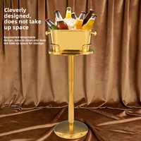 Seau à glace ovale moderne et minimaliste en acier inoxydable 304 pour cocktails et boissons, idéal pour le vin rouge - Importation transfrontalière