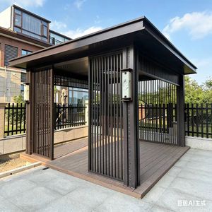 Chinesischer Landschaftspavillon, <span class=keywords><strong>Pergola</strong></span>, Gartenlaube, Wintergarten, Teeraum, Isoliert, Schalldicht, Aluminiumlegierung, Gehärtetes Glas, Offen - Product Image 2