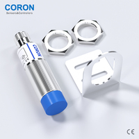 Capteur de proximité inductif CORON CLJ-A18-8APB-G M12, connecteur 4 broches non blindé, distance de détection 8 mm, sortie PNP NC, IP67