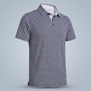 เสื้อโปโลกอล์ฟผู้ชายลายทางแบบกำหนดเอง OEM ODM ระบายเหงื่อ แห้งเร็ว คอเสื้อแบบซับลิเมชั่น - Product Image 3