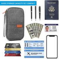 Set Hadiah Perjalanan Khusus RFID Blocking Nylon Fashion Family Passport Holder Organizer Zipper Wallet Case untuk Hadiah Perusahaan
