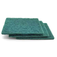 Éponge à récurer en nylon durable, verte, rectangulaire, non tissée, dureté moyenne, OEM